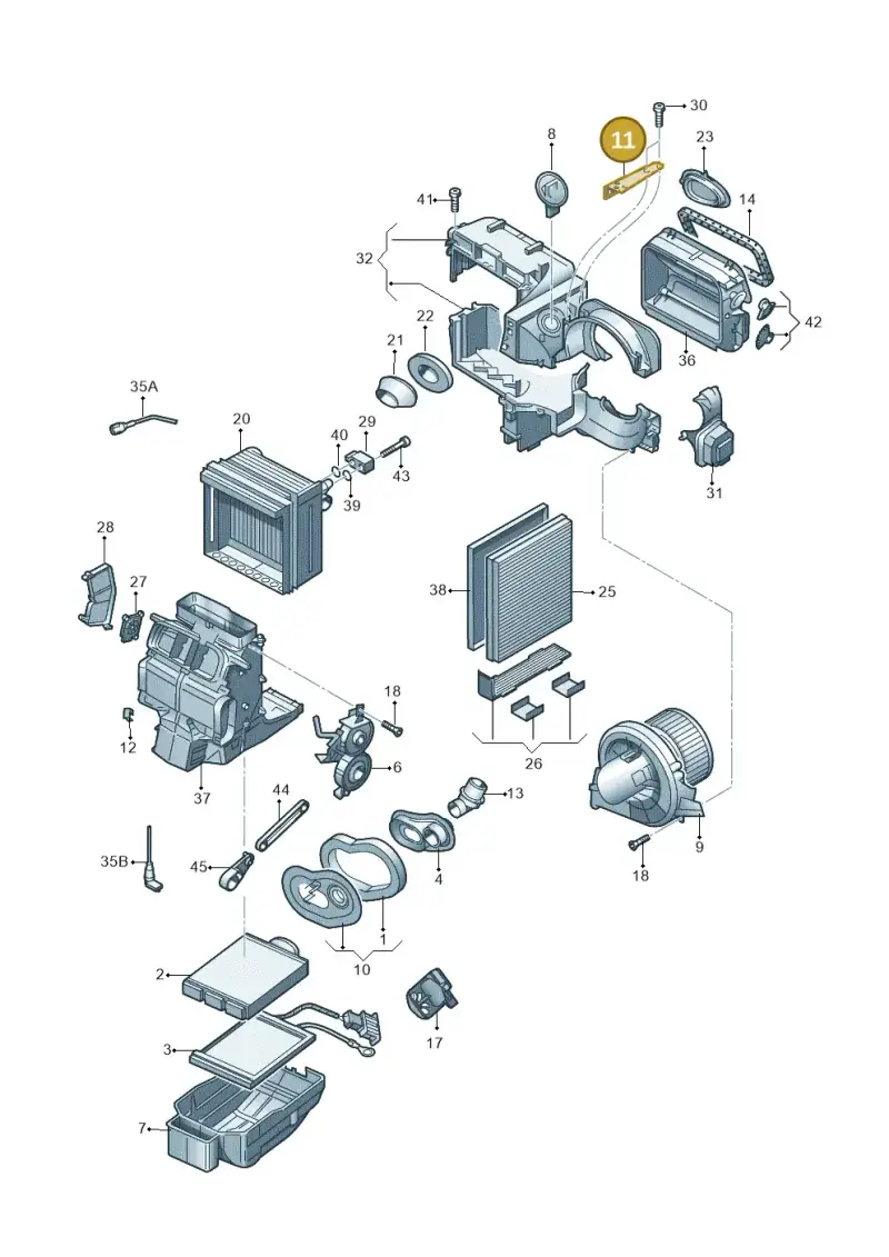 6Q1815135A — Volkswagen Polo (2011-2014) diagram 253820100, position 11
