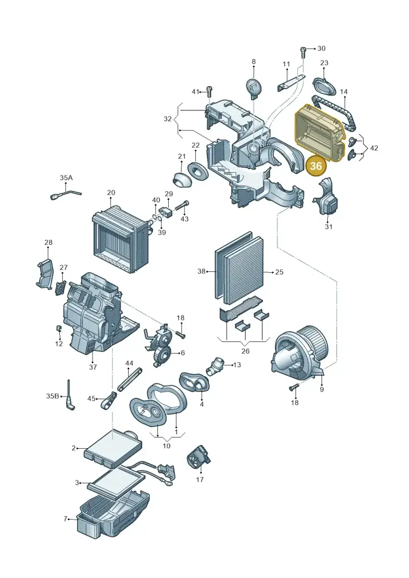 6Q1819303A — Volkswagen Polo (2011-2014) diagram 253820100, position 36