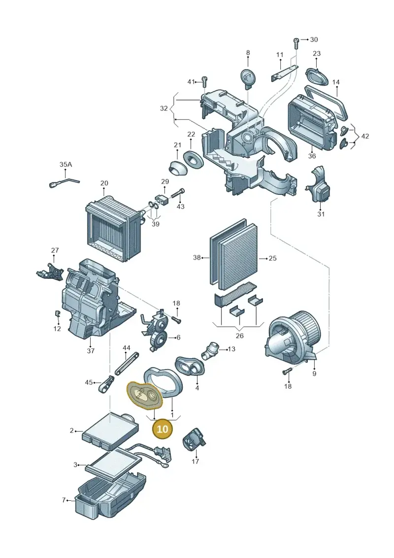 6Q1819750 — Volkswagen Polo (2012-2014) diagram 747820100, position 10