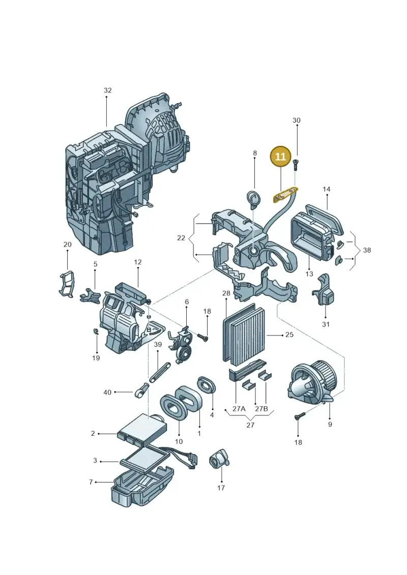 6Q2815135A — Volkswagen FOX                  M.05> (2005-) diagram 370819250, position 11