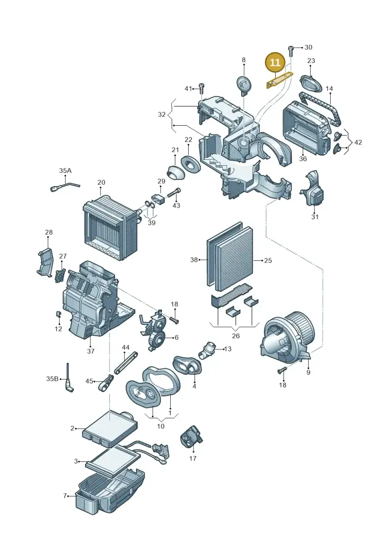 6Q2815135A — Volkswagen Polo (2009-2014) diagram 672820100, position 11