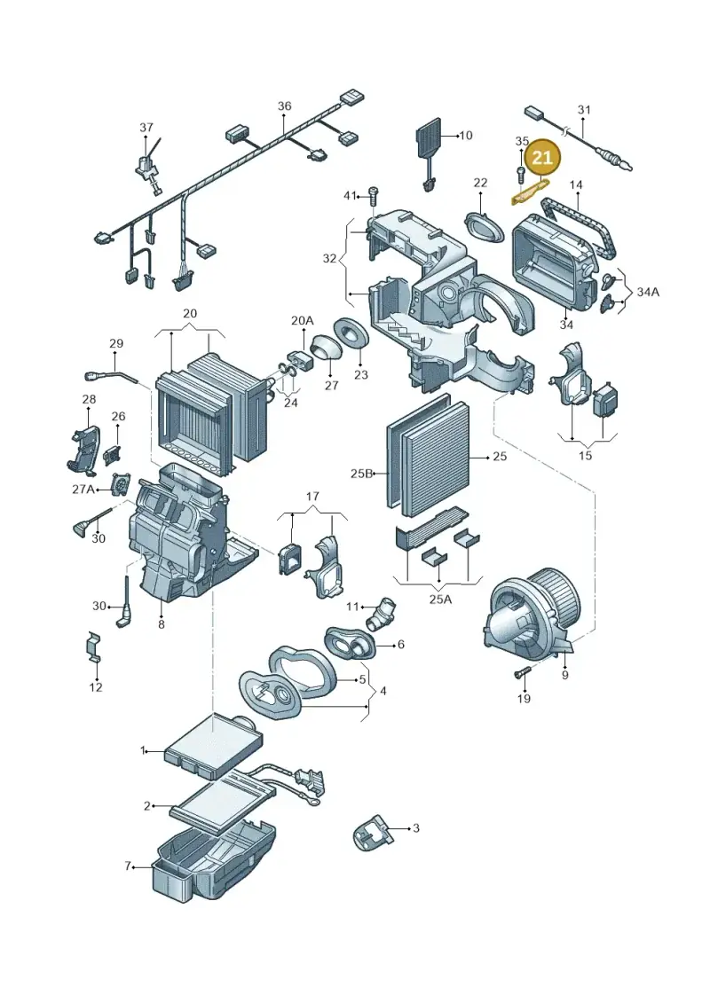6Q2815135A — Volkswagen Polo (2010-2015) diagram 747820200, position 21