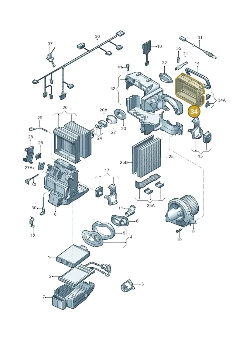 6Q2819303A — Volkswagen Polo (2010-2015) diagram 747820200, position 34