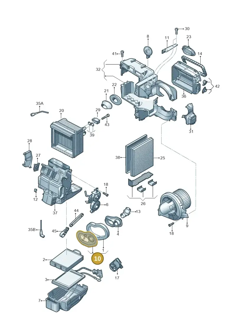 6Q2819750 — Volkswagen Polo (2009-2014) diagram 672820100, position 10