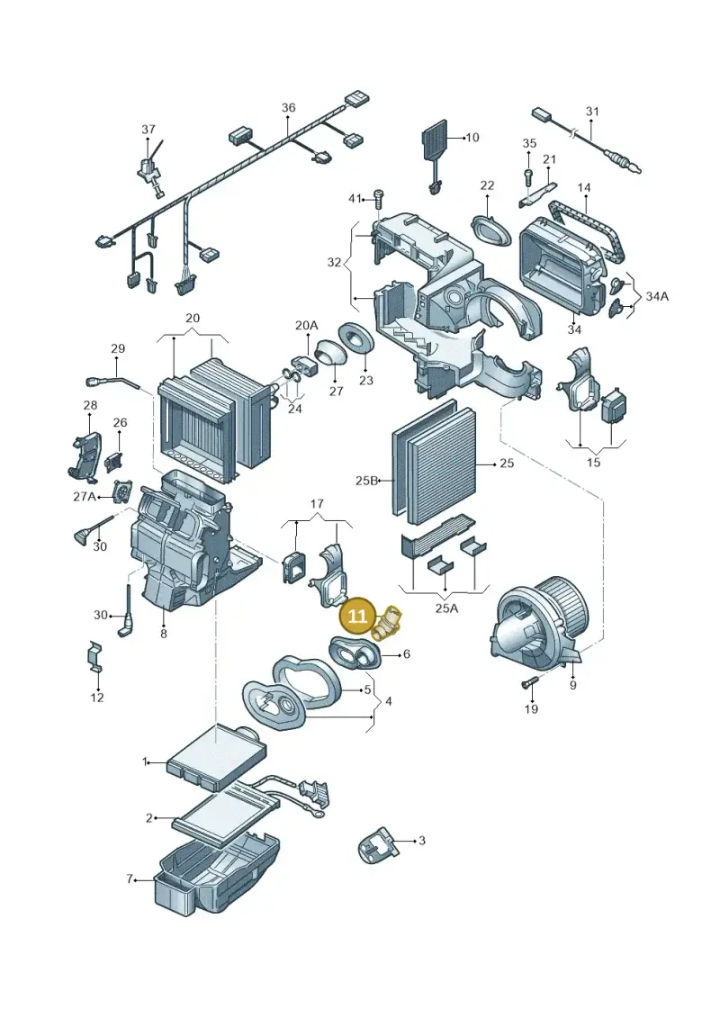 6Q2820120 — Volkswagen Polo (2012-2014) diagram 747820200, position 11