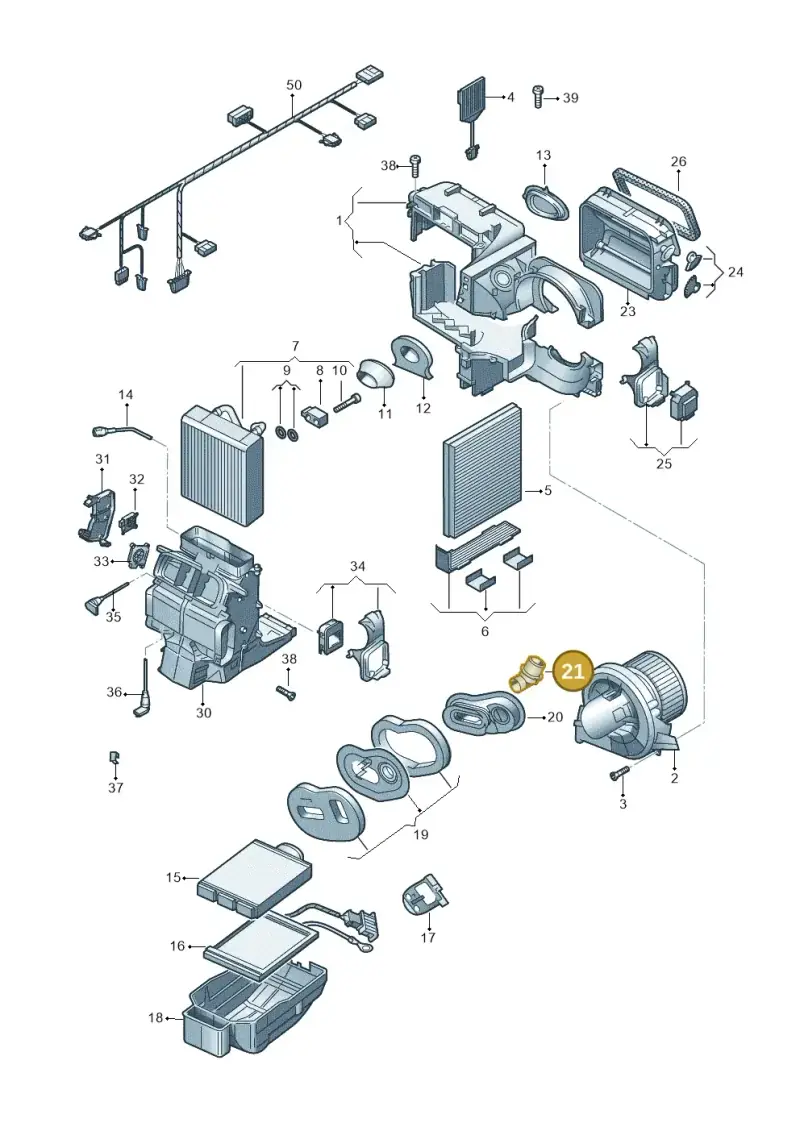 6Q2820120 — Volkswagen Polo 1.4 BlueMotion (2014-2017) diagram 773820200, position 21