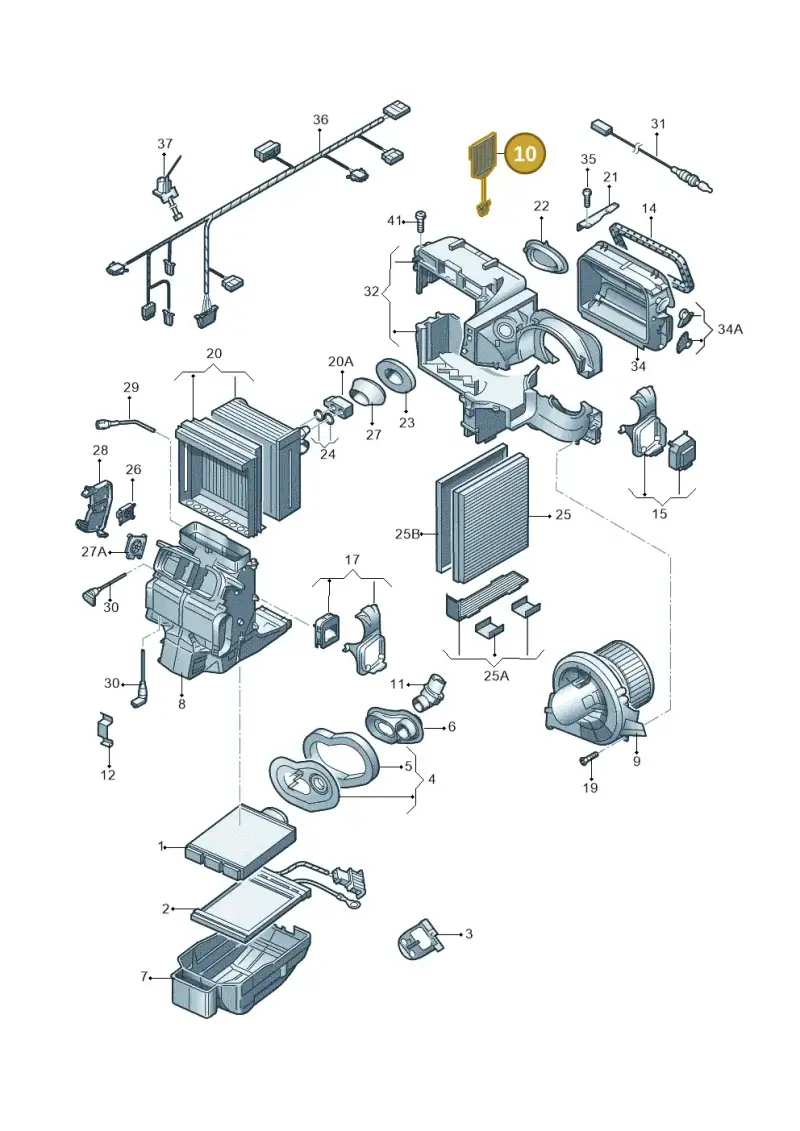 6Q2907521B — Volkswagen Polo (2012-2014) diagram 747820200, position 10