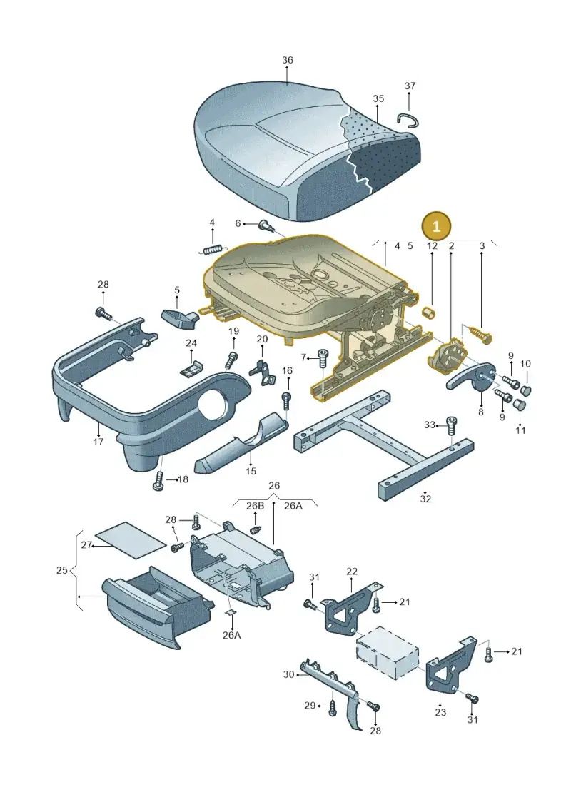 6Q3881105CR — Volkswagen Caddy panel van (2008-2010) diagram 253881000, position 1