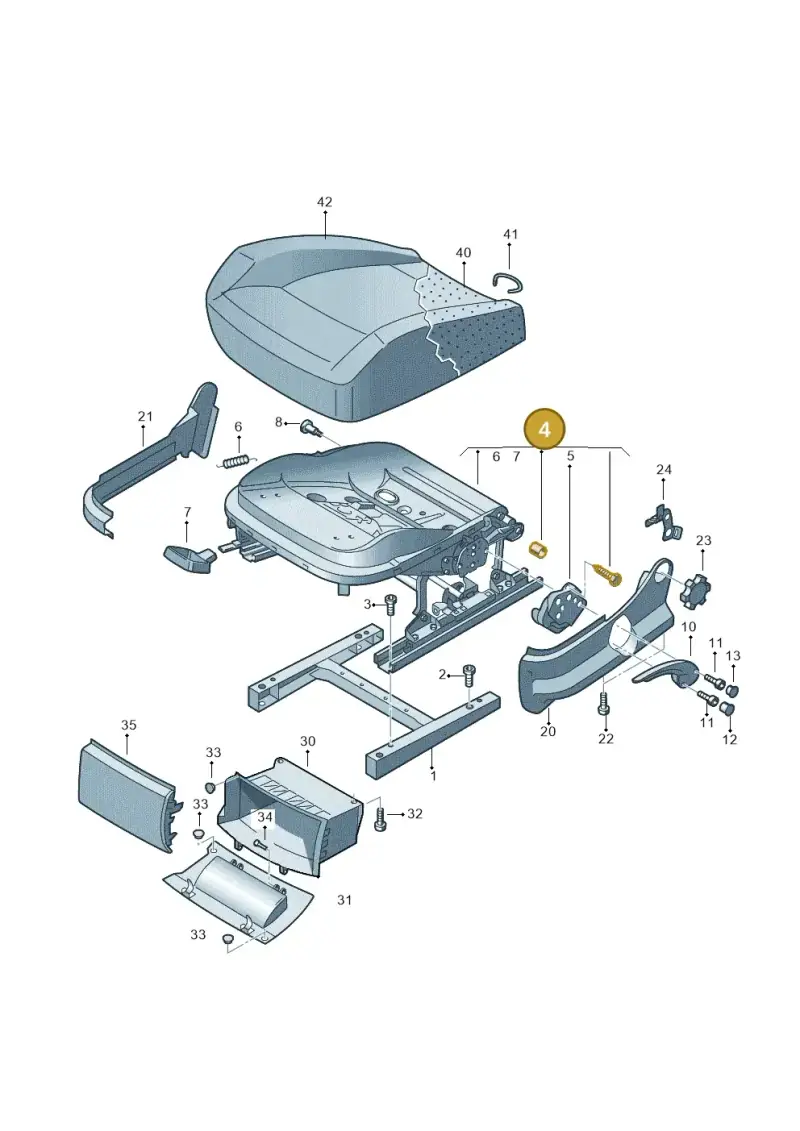 6Q4881106DD — Volkswagen Caddy Maxi Kombi (2010-2015) diagram 443881050, position 4