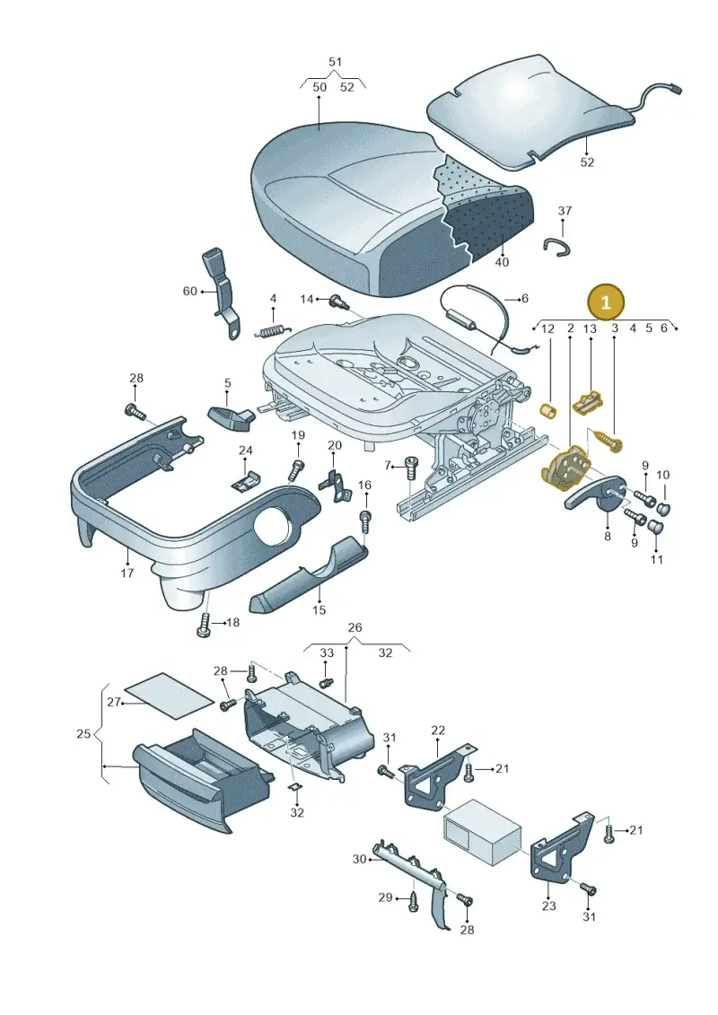 6Q4881106DL — Volkswagen Polo (2008-2009) diagram 461881000, position 1
