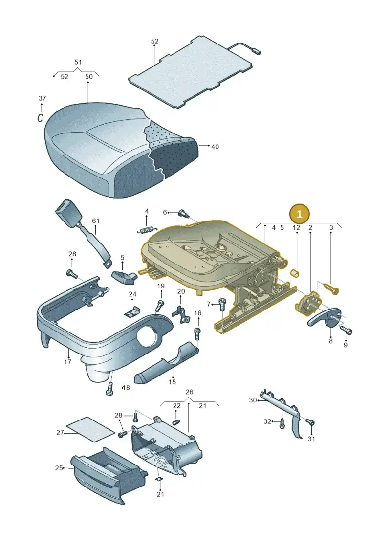 6Q4881106DL — Volkswagen Amarok twin cab (2009-2012) diagram 683881100, position 1