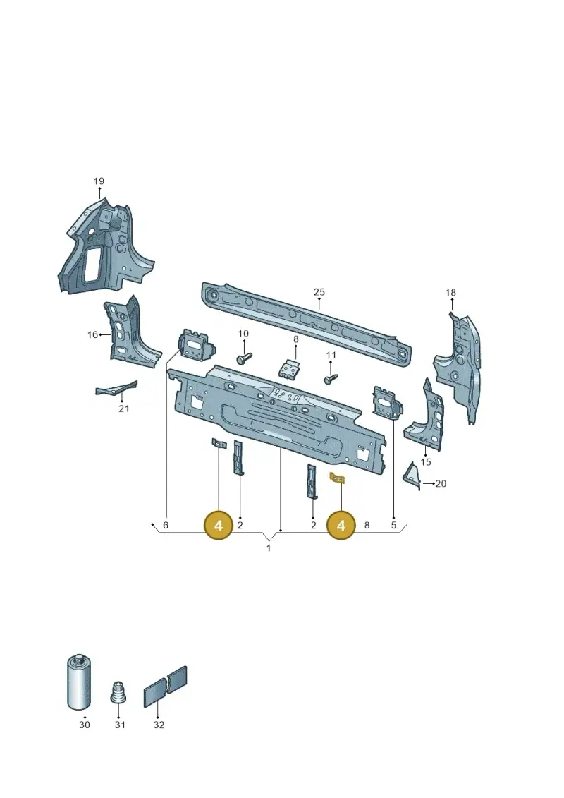 6Q6813269 — Volkswagen Golf 2.0 BlueMotion (2019-2024) diagram 5h0813000, position 4
