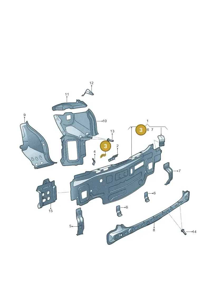 6Q6813269 — Volkswagen T-Cross 1,0 (2018-2024) diagram 837813000, position 3