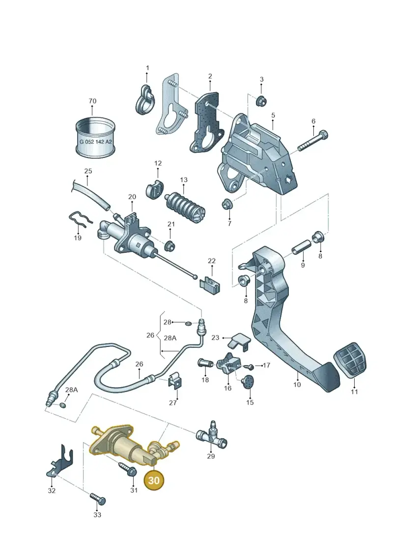 6QE721261 — Volkswagen Polo (2008-2009) diagram 210721250, position 30