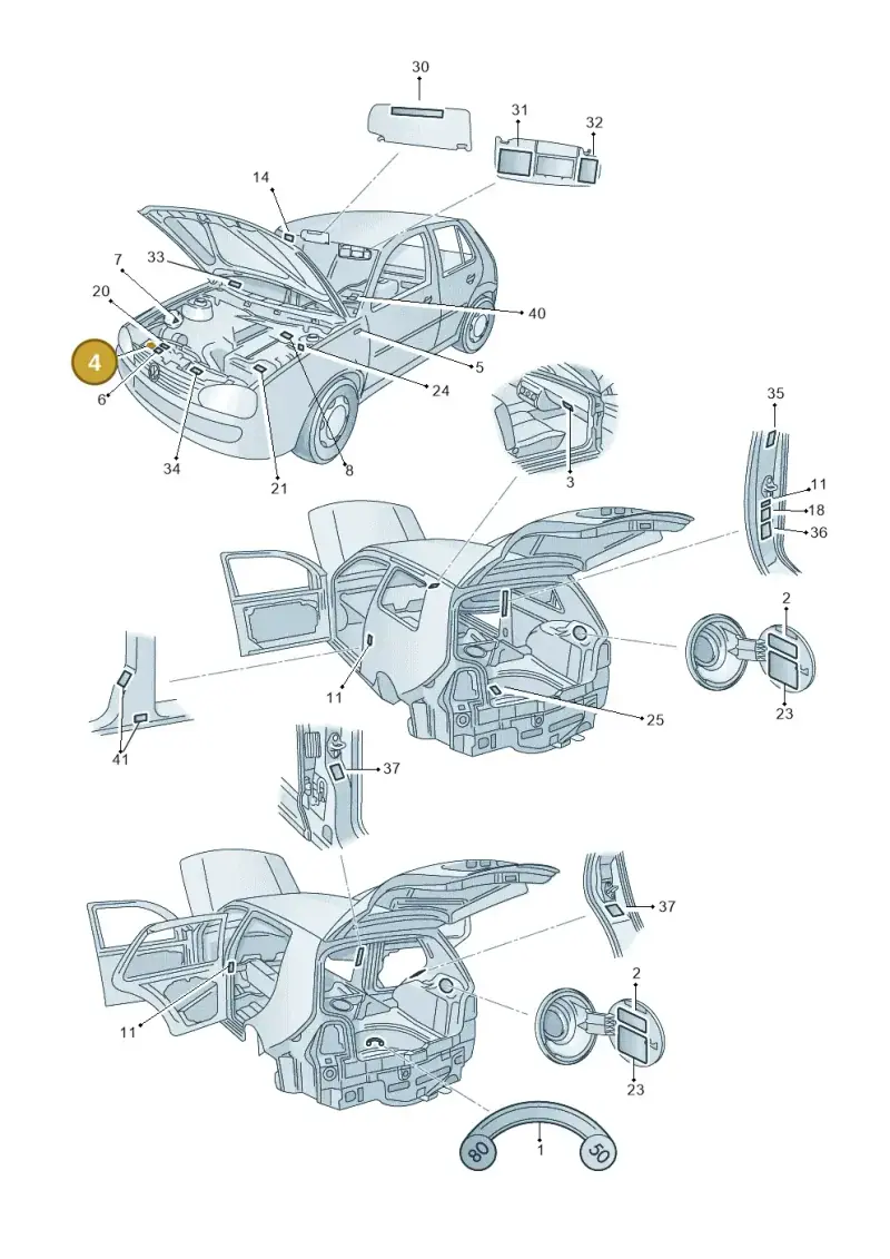 6R0010818E — Volkswagen Polo (2012-2014) diagram 203010000, position 4