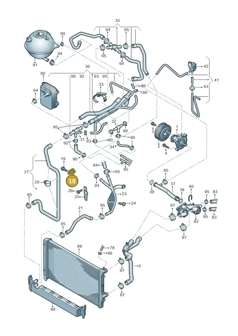 6R0121093D — Volkswagen Polo 1.6 (2013-2022) diagram 766121160, position 18