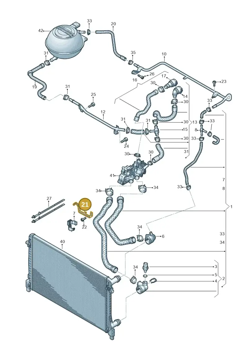 6R0121093G — Volkswagen Caddy Maxi Kombi (2020-2024) diagram 866121300, position 21