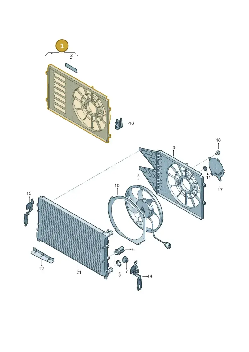 6R0121207C — Volkswagen Polo (2012-2014) diagram 672121950, position 1