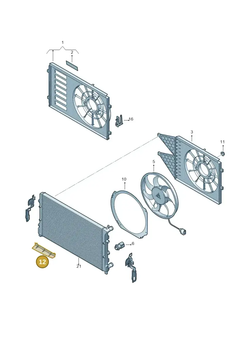 6R0121330B — Volkswagen Polo (2012-2014) diagram 747121960, position 12