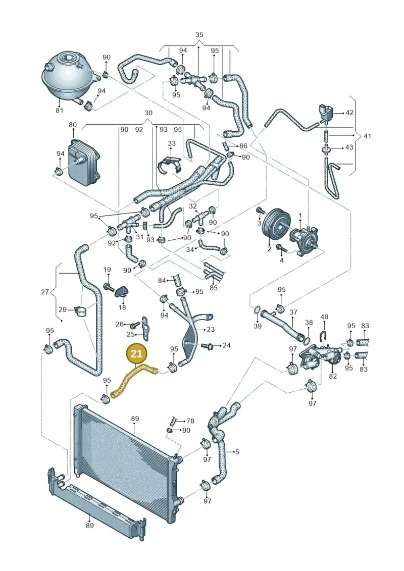 6R0122056A — Volkswagen Polo 1.6 (2013-2022) diagram 766121160, position 21