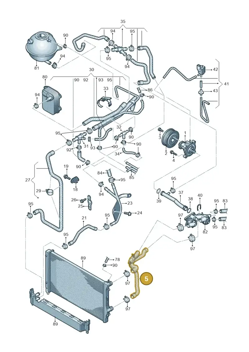 6R0122101DC — Volkswagen Polo 1.6 (2013-2022) diagram 766121160, position 5