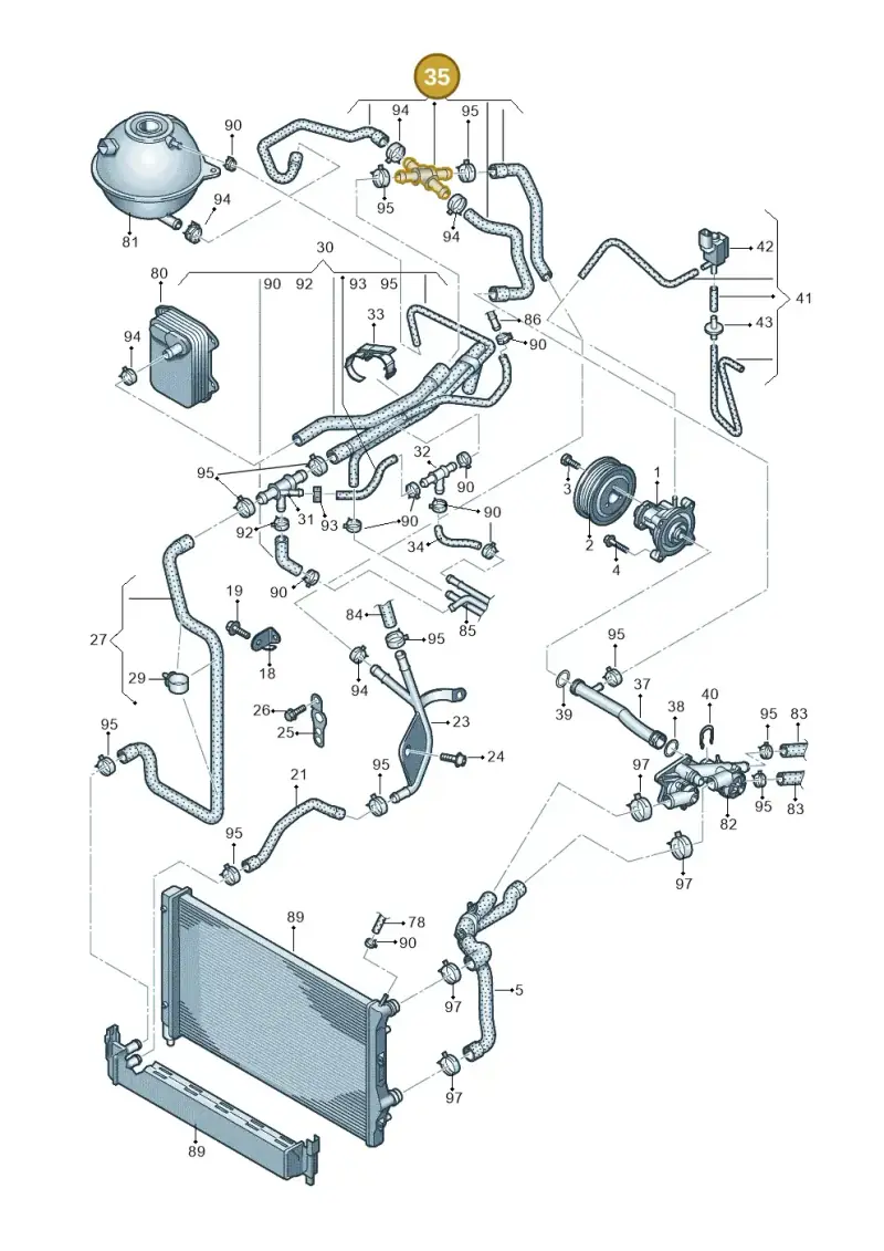 6R0122109 — Volkswagen Polo 1.6 (2013-2022) diagram 766121160, position 35