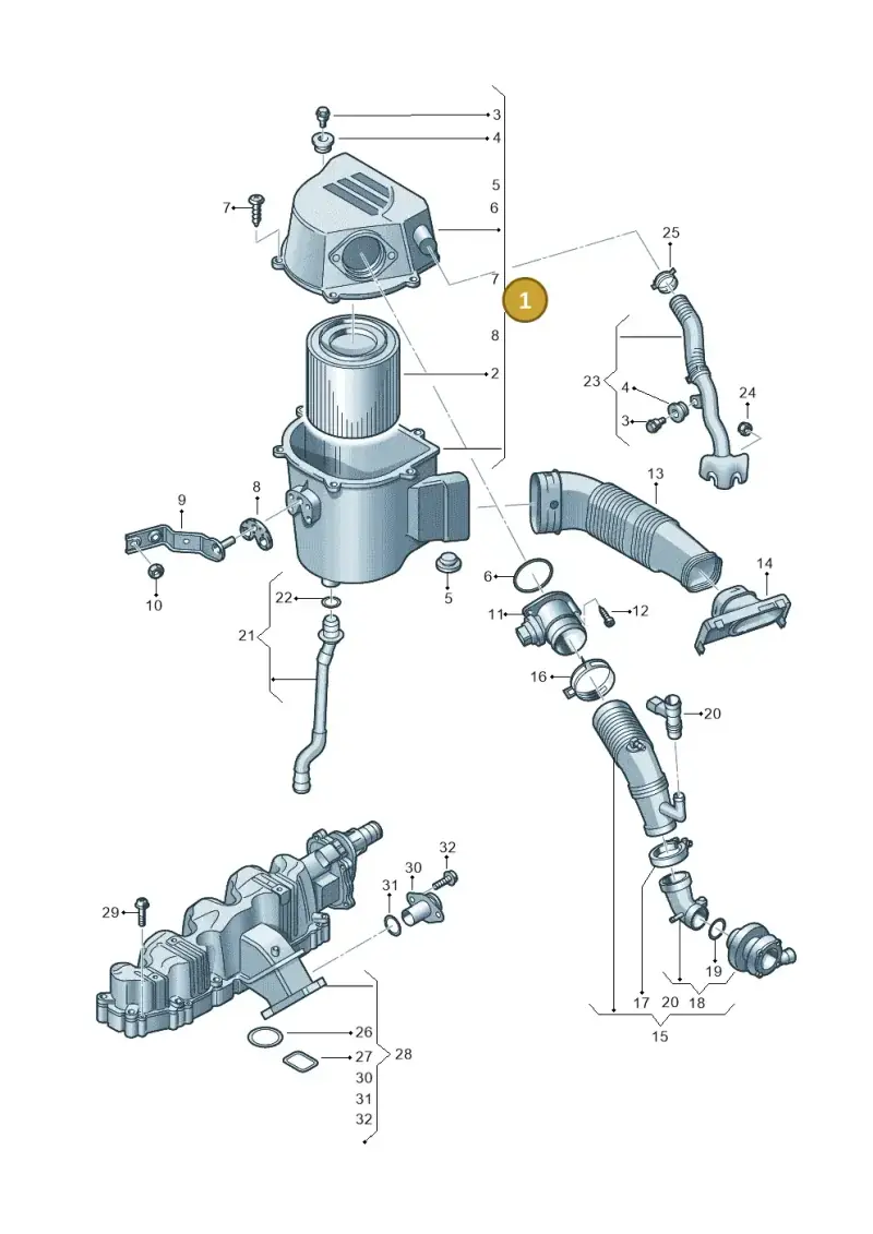 6R0129607F — SEAT Ibiza (2012-) diagram 672129500, position 1