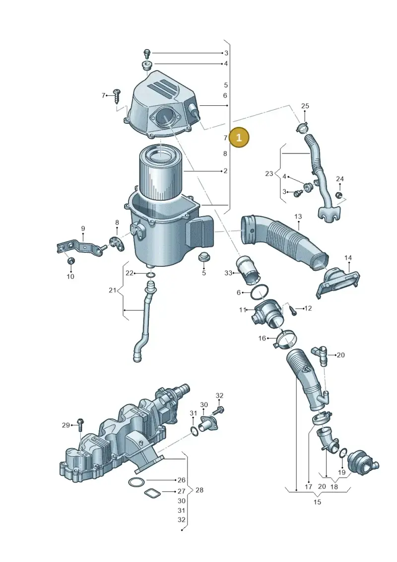 6R0129607F — Volkswagen Polo (2012-2014) diagram 672129510, position 1