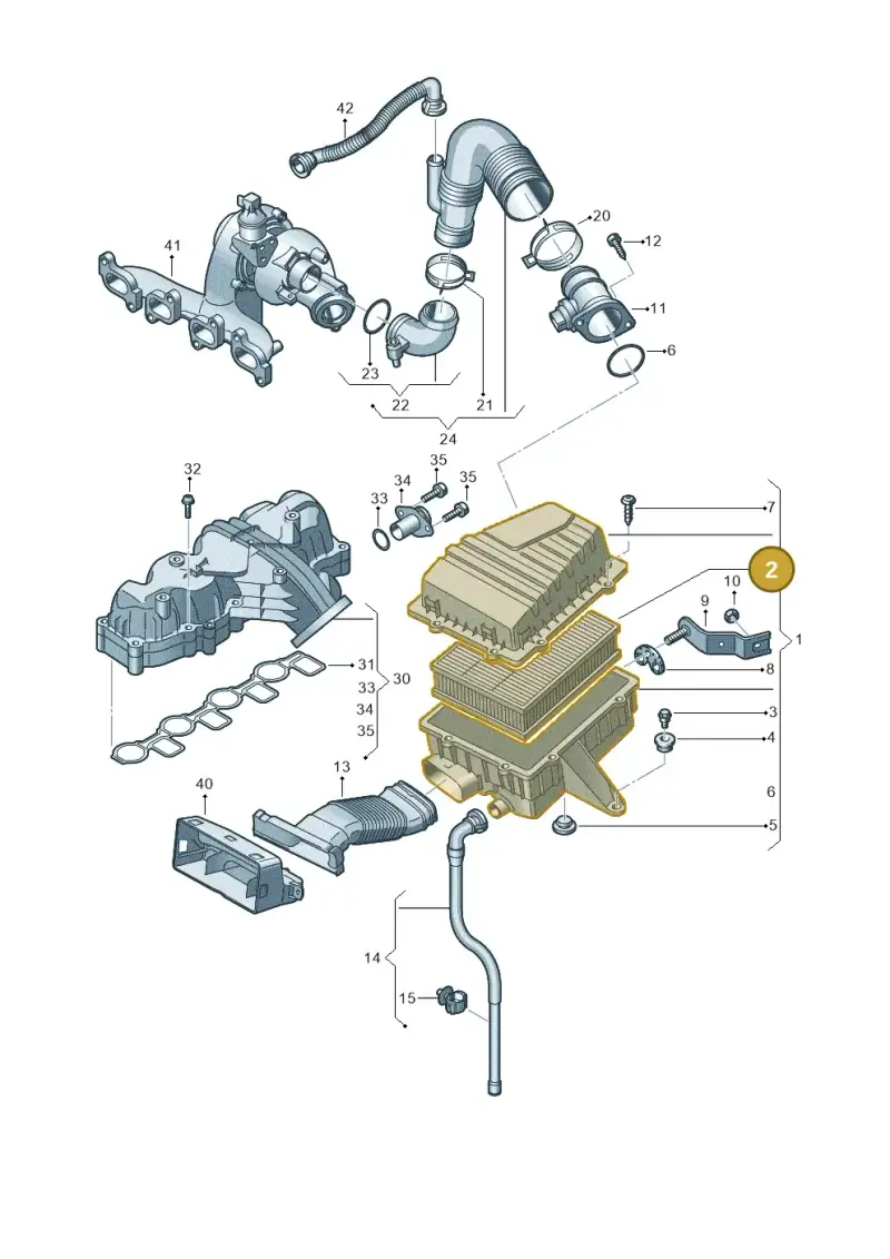 6R0129620C — Audi A1 Sportback (2010-2015) diagram 708129300, position 2