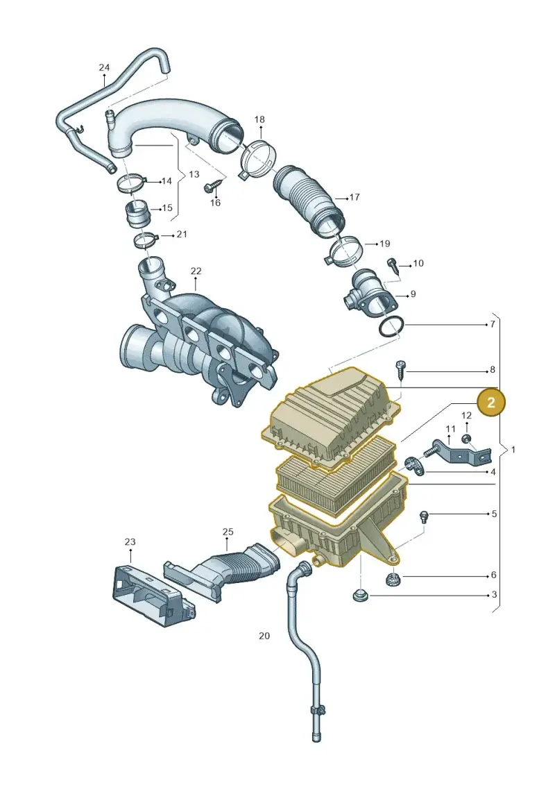 6R0129620D — Volkswagen Polo (2012-2014) diagram 747129700, position 2