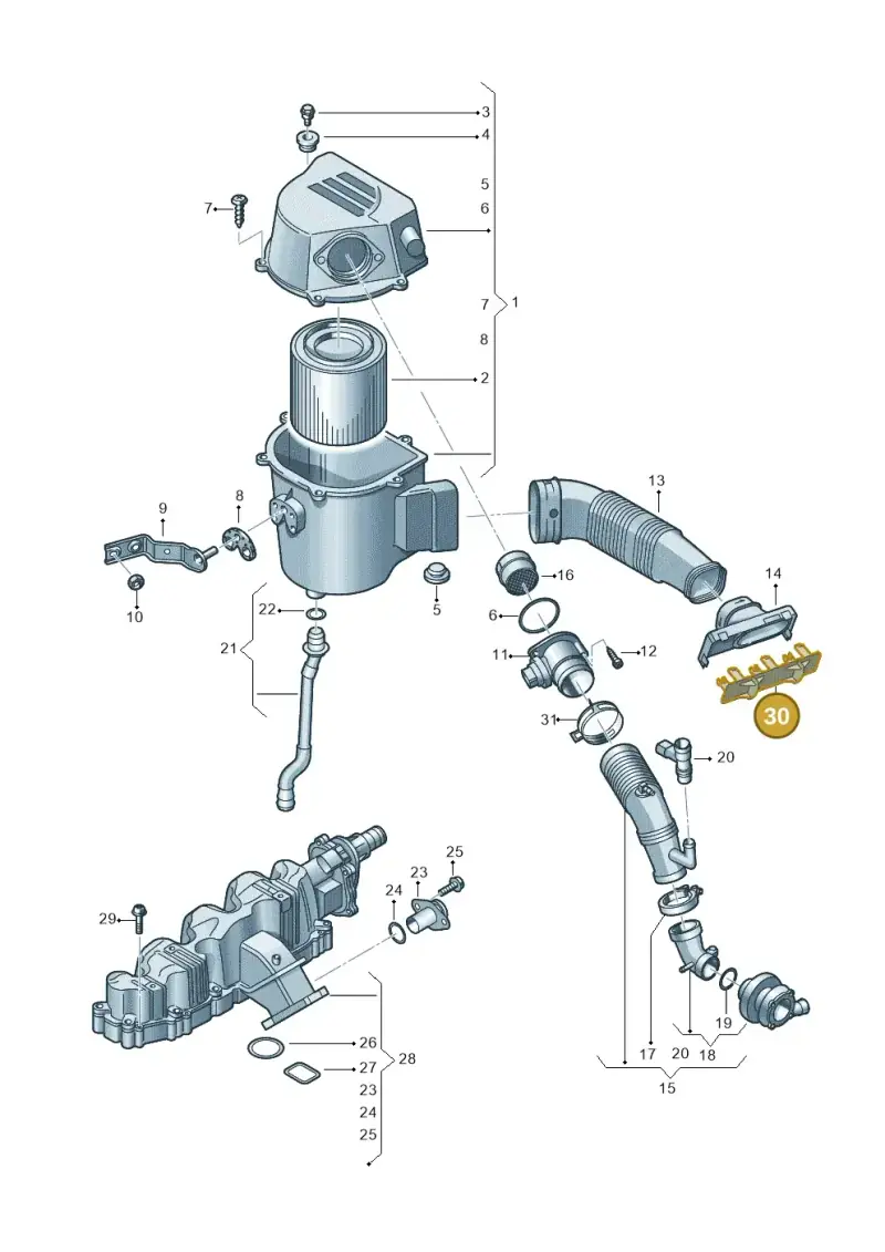 6R0129621D — Volkswagen Polo (2009-2014) diagram 677129500, position 30