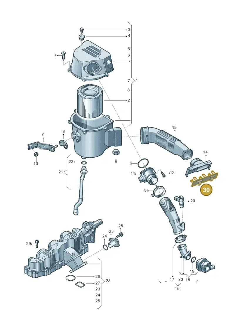 6R0129621D — Volkswagen Ameo 1,0 (2016-2020) diagram 677129510, position 30