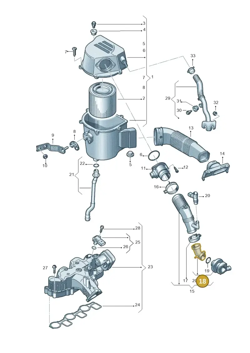 6R0129635 — Volkswagen Polo (2012-2014) diagram 672129300, position 18