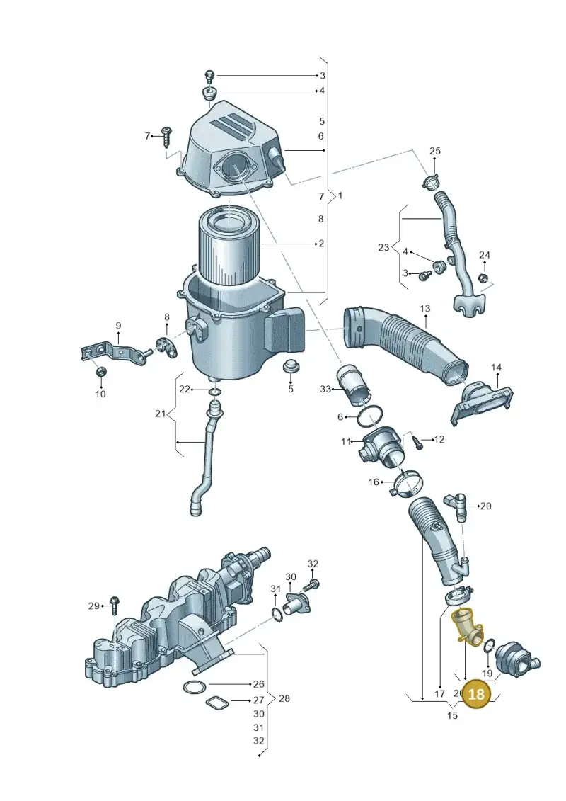 6R0129635 — Audi A1 Sportback (2010-2015) diagram 672129510, position 18