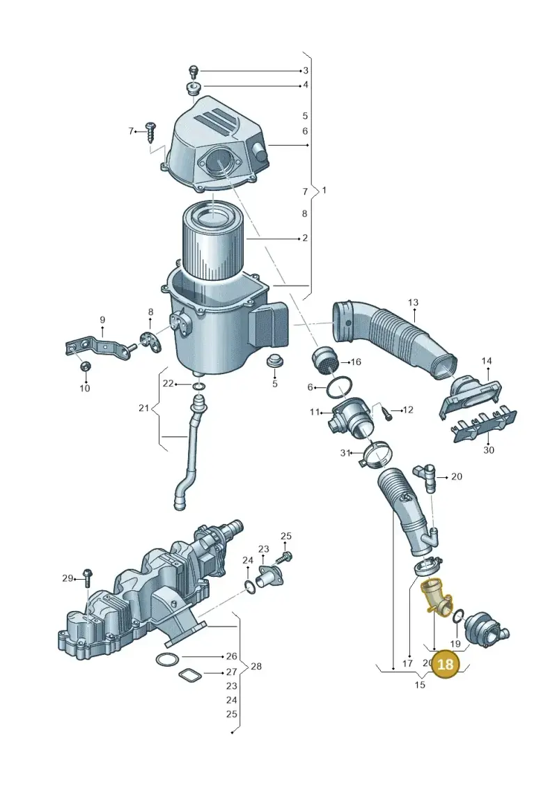6R0129635 — Volkswagen Polo (2009-2014) diagram 677129500, position 18