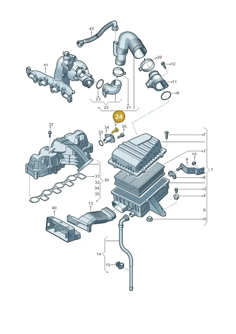 6R0129654B — Audi A1 Sportback (2010-2015) diagram 708129300, position 24