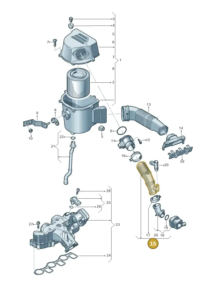 6R0129654C — Volkswagen Polo (2009-2014) diagram 677129000, position 15