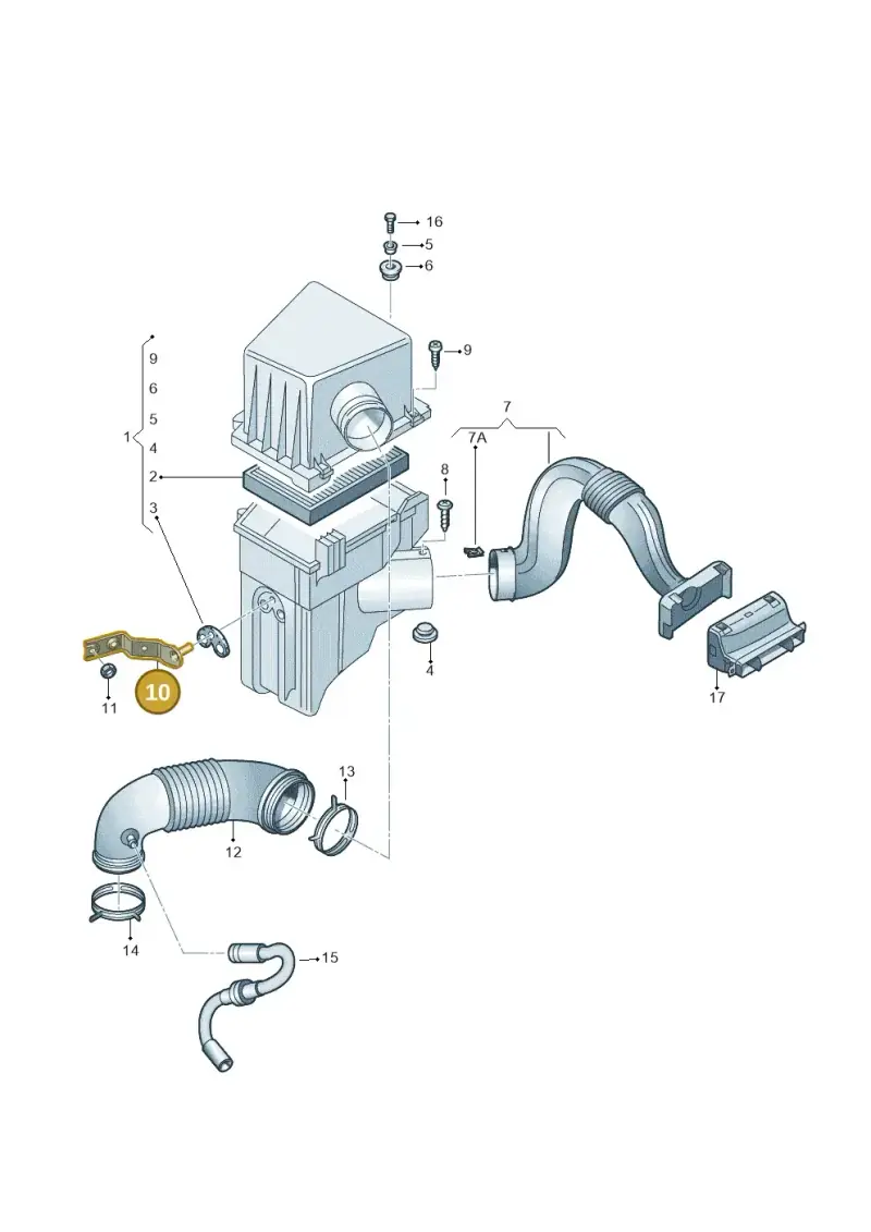 6R0129728 — Volkswagen Polo (2012-2014) diagram 461129220, position 10
