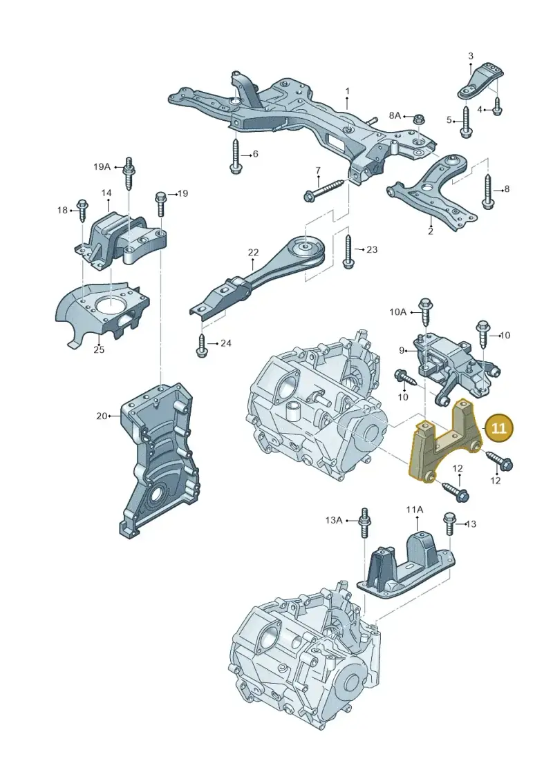 6R0199111B — Volkswagen Polo (2009-2014) diagram 677199250, position 11