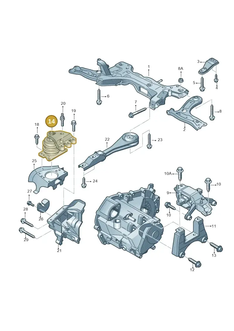 6R0199167AL — Audi A1 Sportback (2014-2018) diagram 708199330, position 14