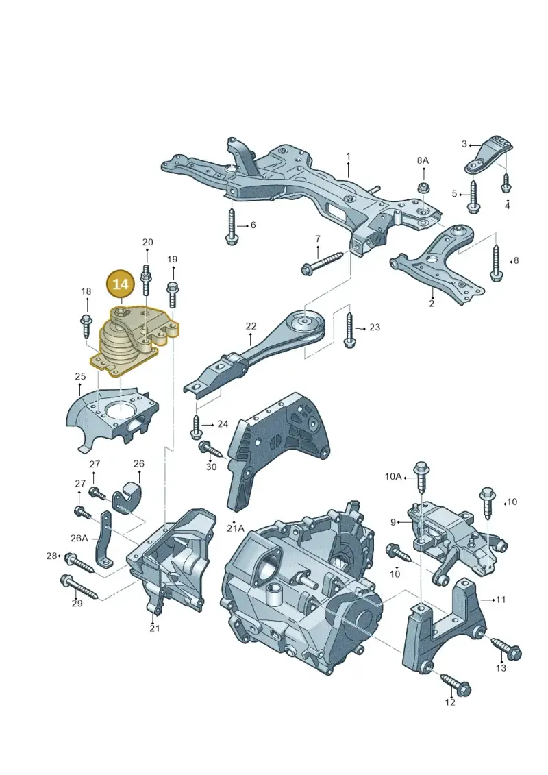 6R0199167AL — Audi A1 Sportback (2014-2018) diagram 792199300, position 14