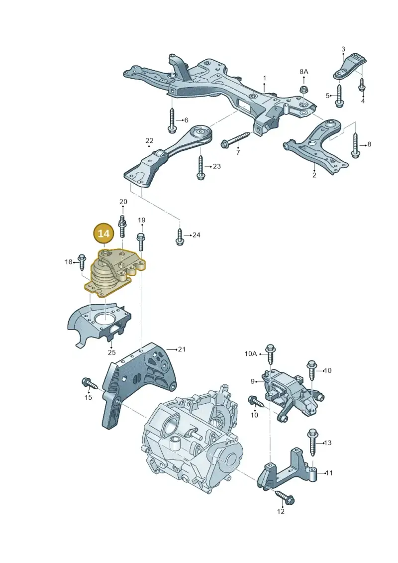 6R0199167AL — Audi A1 Sportback (2014-2018) diagram 792199400, position 14
