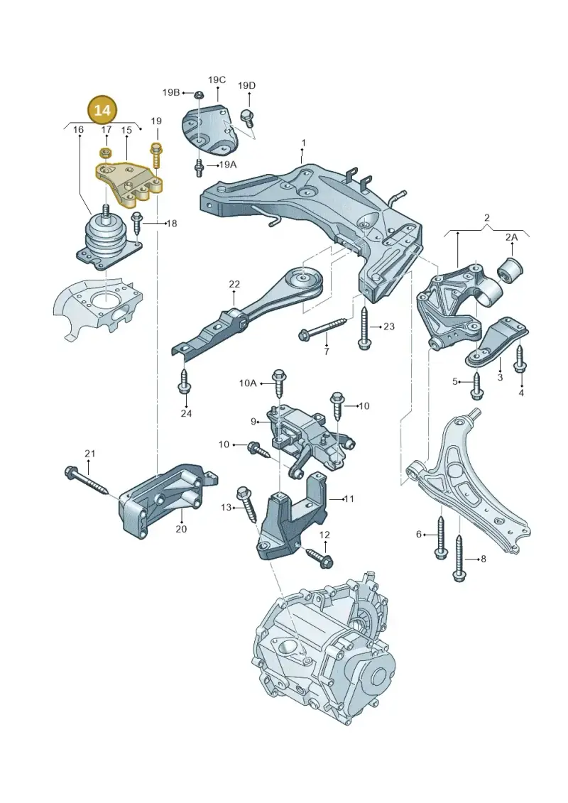 6R0199167R — Volkswagen FOX                  M.05> (2005-) diagram 253199200, position 14