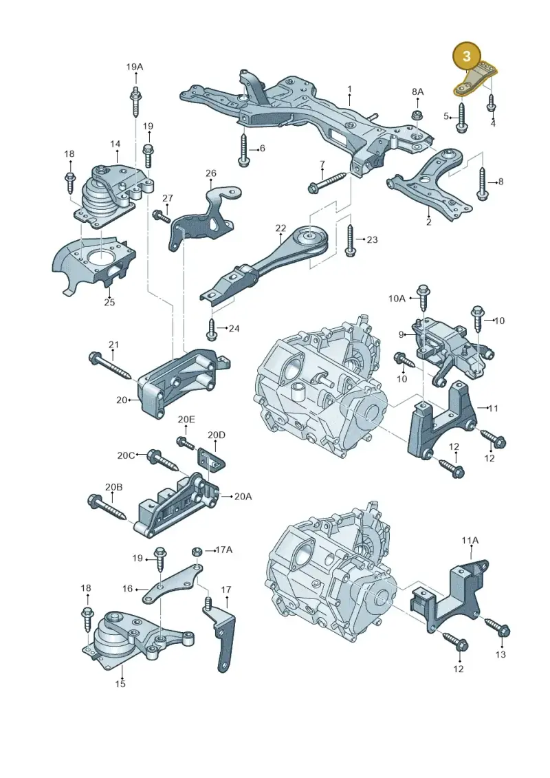 6R0199518 — Volkswagen Polo (2012-2014) diagram 747199250, position 3