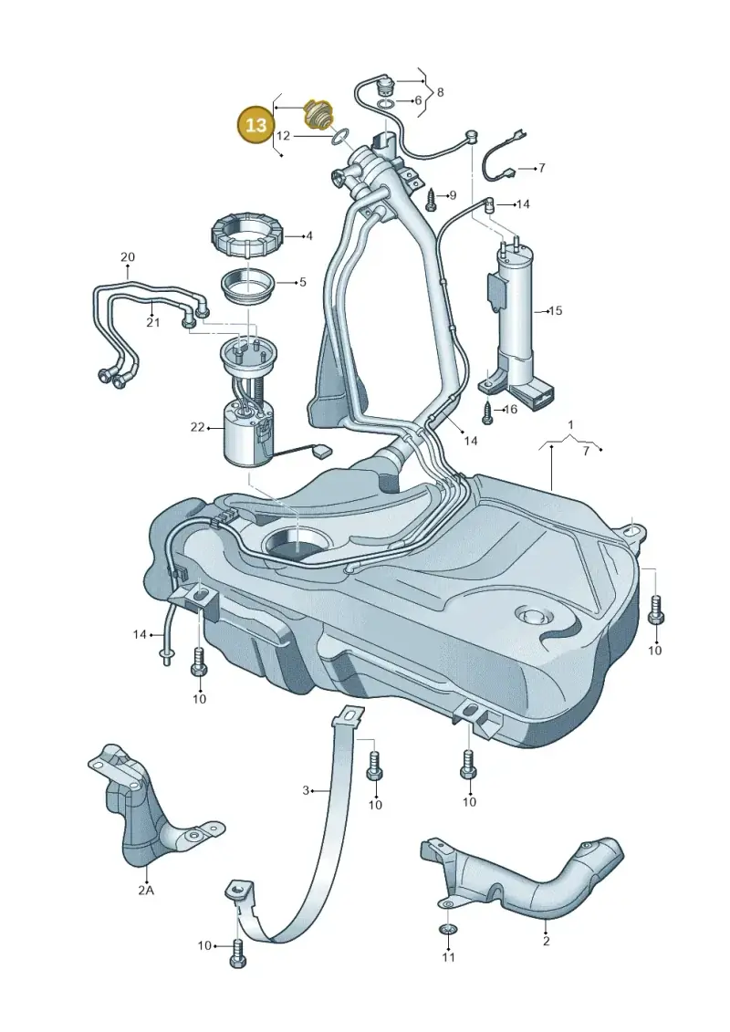 6R0201550C — Volkswagen Polo 1.4 BlueMotion (2014-2017) diagram 747201400, position 13