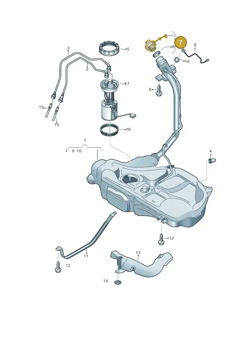 6R0201550H — Volkswagen Polo (2014-2022) diagram 794201600, position 7