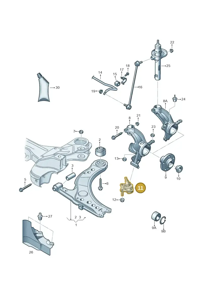 6R0407365B — Volkswagen Polo (2009-2014) diagram 677407000, position 11