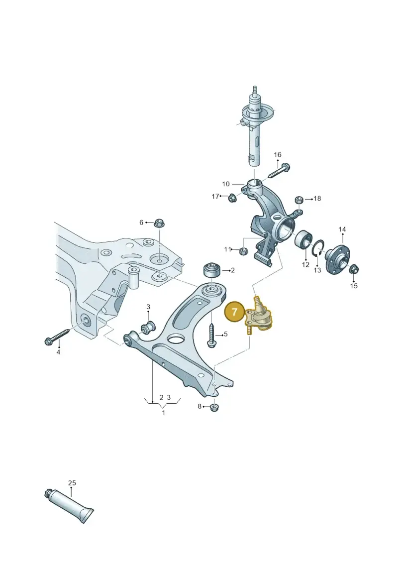6R0407365B — Volkswagen Up! 1.0 BlueMotion (2016-2023) diagram 899407000, position 7