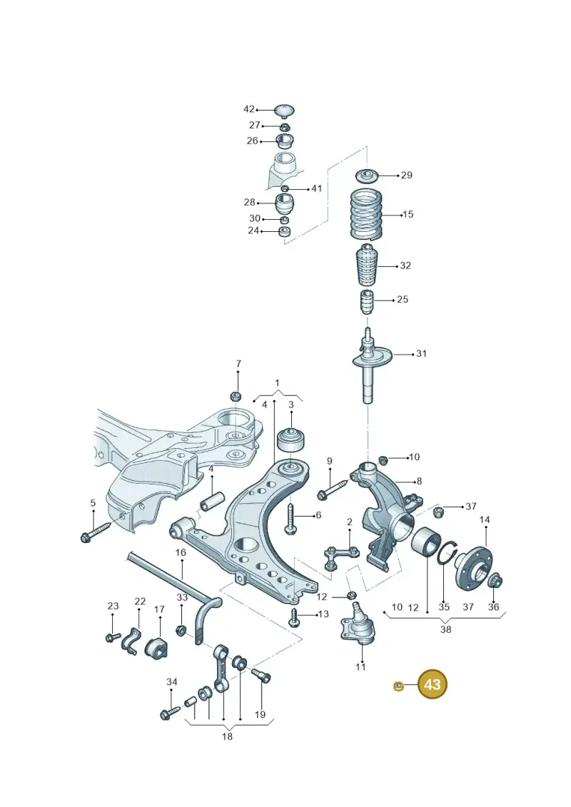 6R0412311 — Volkswagen Gran Lavida (2015-2018) diagram 877407100, position 43
