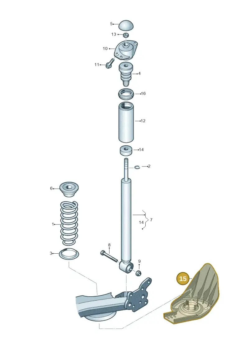 6R0511533A — Audi A1 Sportback (2014-2018) diagram 672511000, position 15